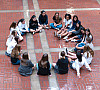 Freshmen in Kate Carey’s English class get to know each other  in the Inner Court