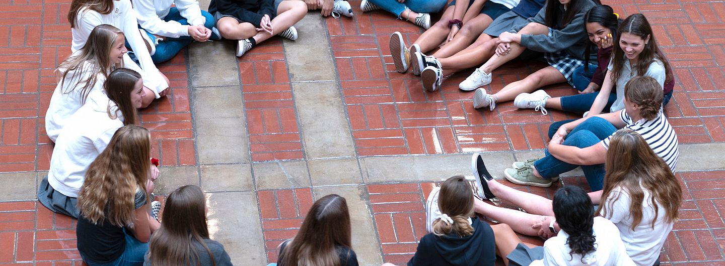 Freshmen in Kate Carey's English class get to know each other  in the Inner Court