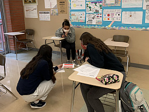 Students gather in a group during Urban Plunge.