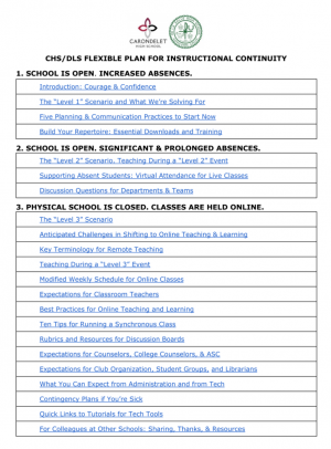 Carondelet Online Learning Plan