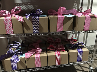 Packages wrapped and ready for home delivery
