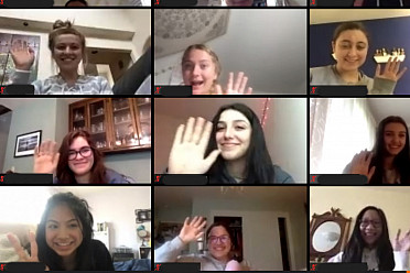 Student-leaders meet using Zoom to plan activities for clubs and classes.