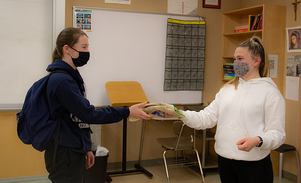 Green Team passed out kale on a first-come, first-served basis