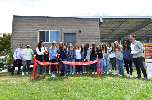 Ribbon cutting for Tiny House