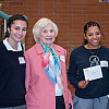 Naomi Dobrich with students who receive scholarship assistance at the Scholarship Banquet in April 2019.
