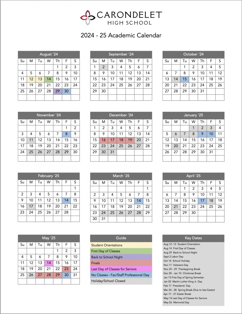 2024-25 Academic Year Calendar
